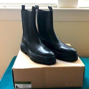 Zara Leather Lug Ankle Boots